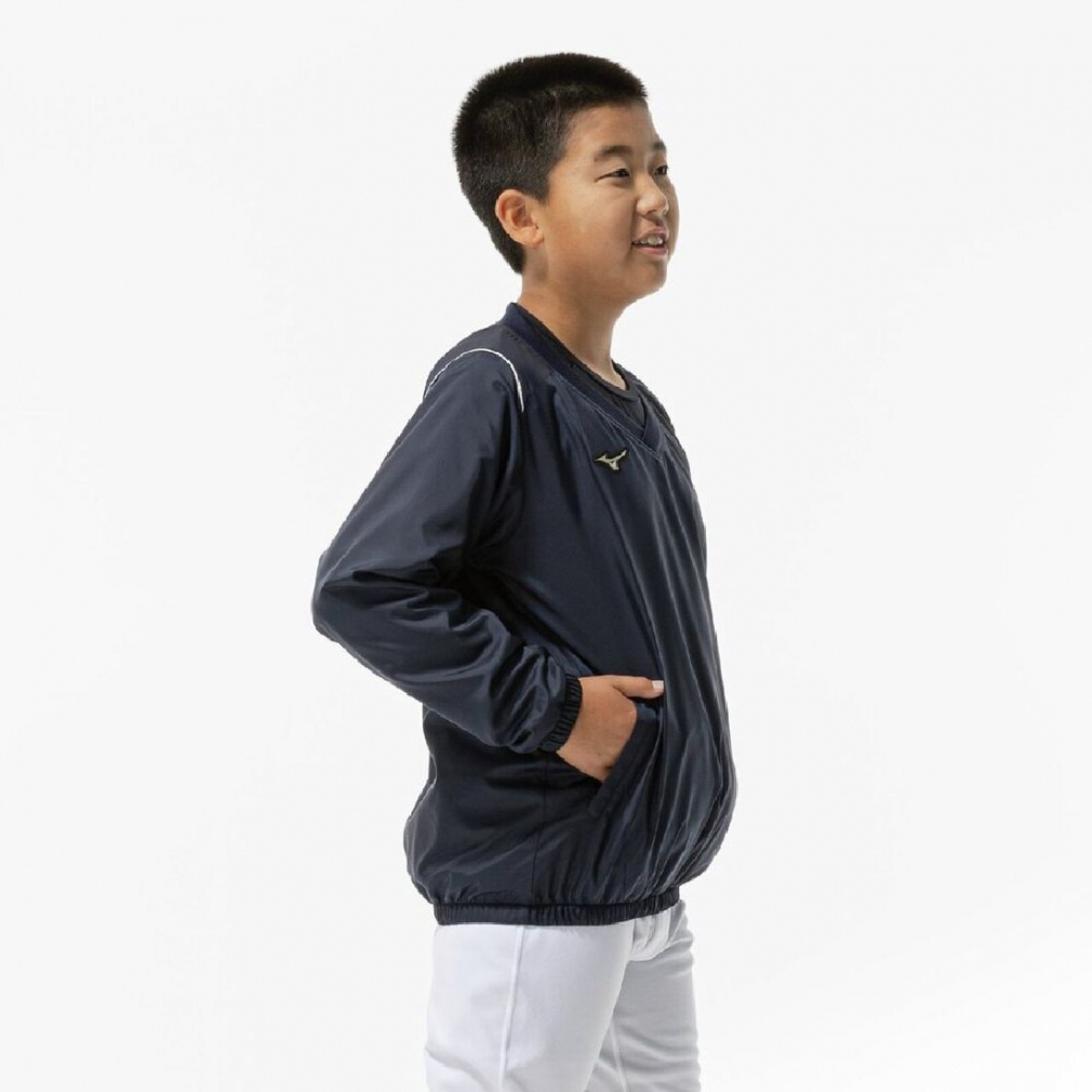 ミズノ ジュニア(キッズ・子供) 野球 長袖ウインドブレーカー Vネック