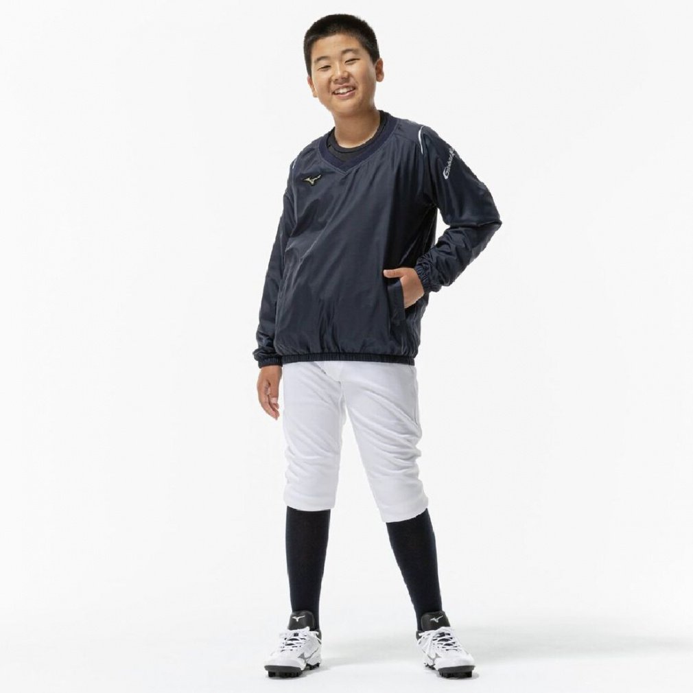 ミズノ ジュニア(キッズ・子供) 野球 長袖ウインドブレーカー Vネック