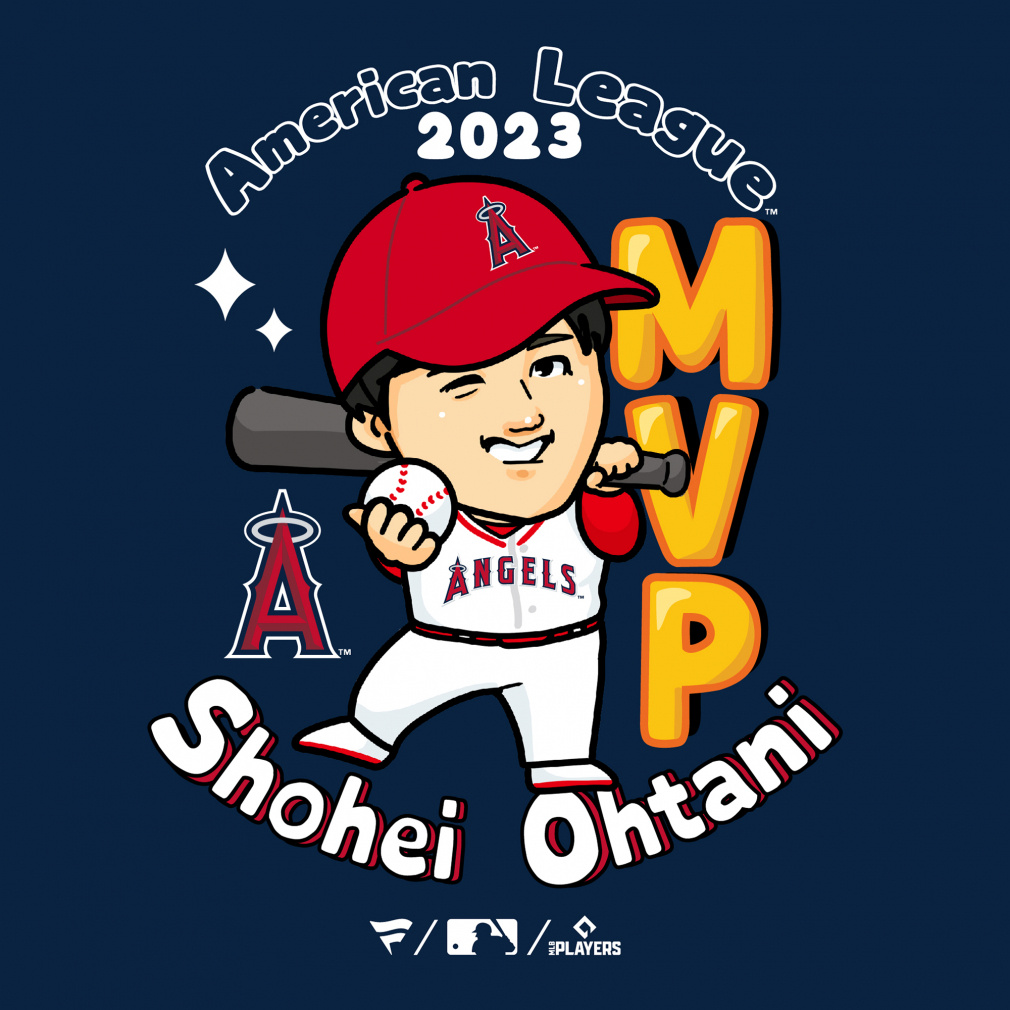 〈MLB公式正規品〉写真付き大谷翔平　2023年ア・リーグ満票MVP記念Tシャツ MLB公式正規品〉写真付き大谷翔平 2023年ア・リーグ満票MVP記念T