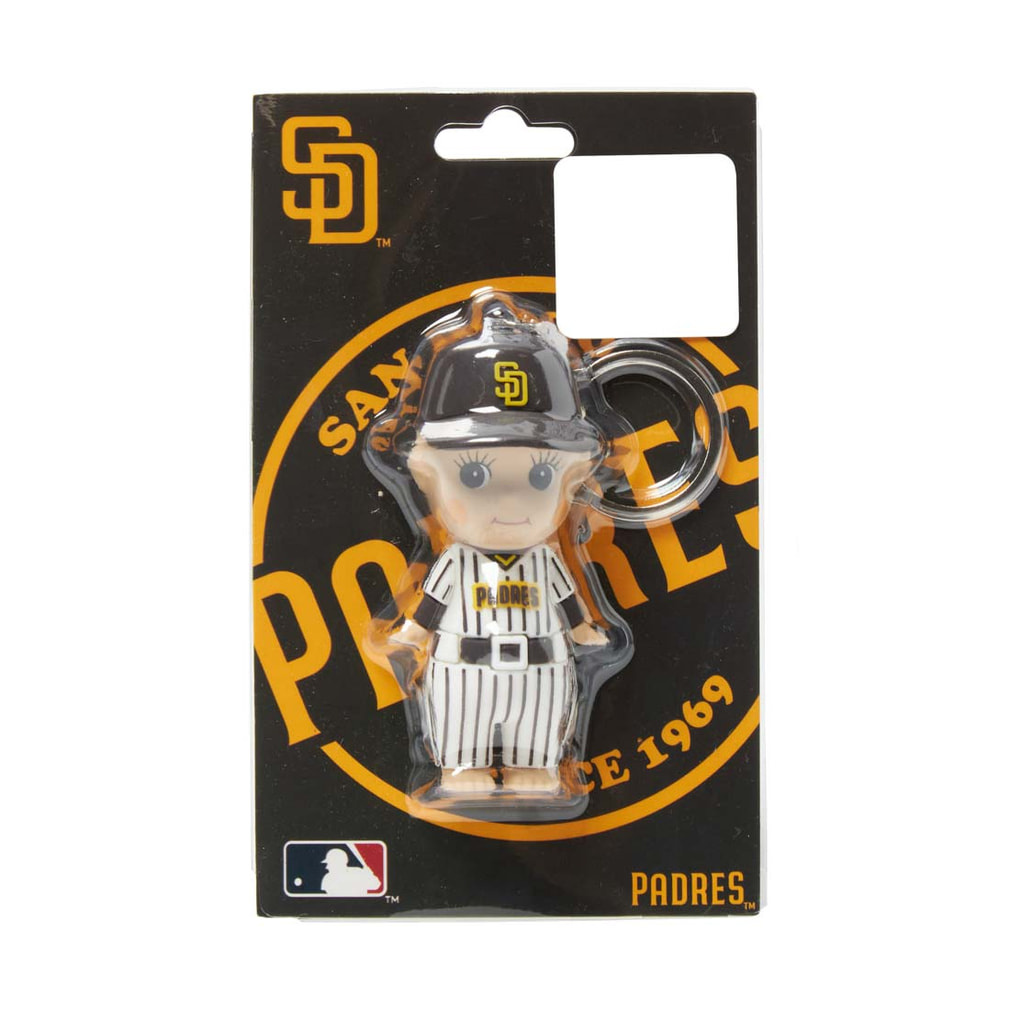 可愛いキューピー、野球打者タイプ 野球 小物 MLB キューピーキーSDP サンディエゴ・パドレス キューピー
