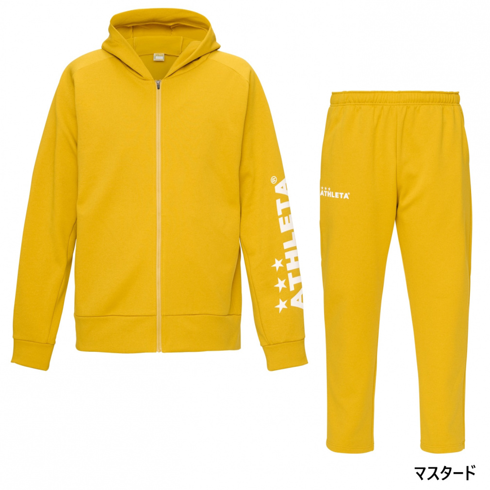 アスレタ メンズ 上下セット フルジップ スウェットZIPパーカー 裏起毛
