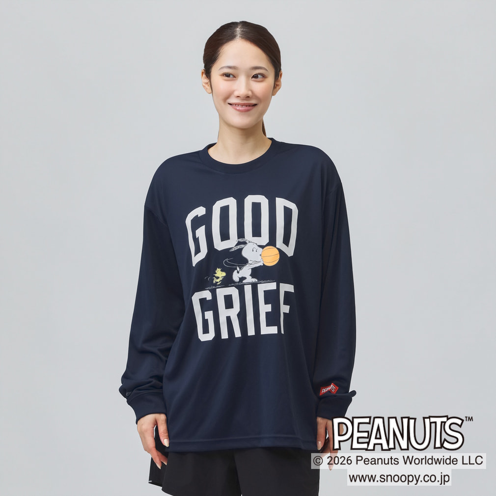 ピーナッツ スヌーピー メンズ レディス バスケットボール 長袖Tシャツ