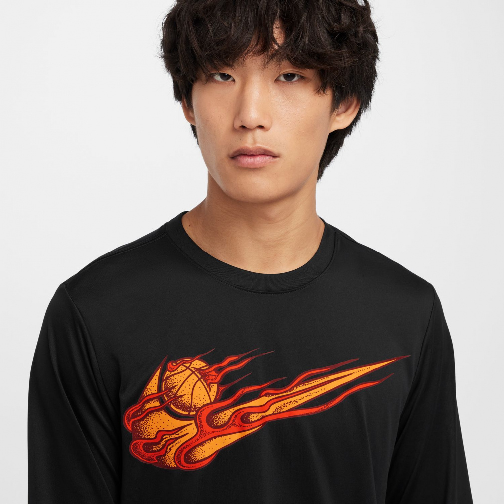 Active フィットネス長袖シャツ Sサイズ 黒/オレンジ Active フィットネス長袖シャツ Sサイズ 黒/オレンジ Active