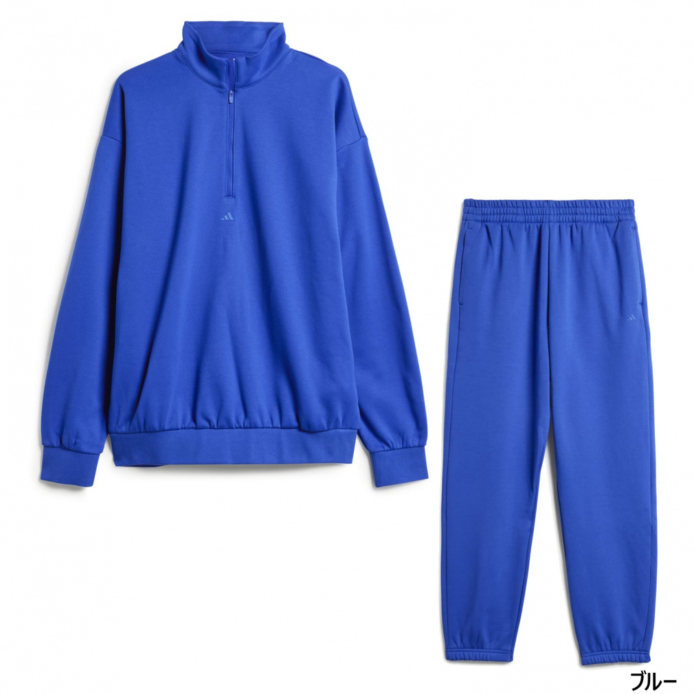 アディダス メンズ レディス 上下セット ハーフジップスウェットシャツ