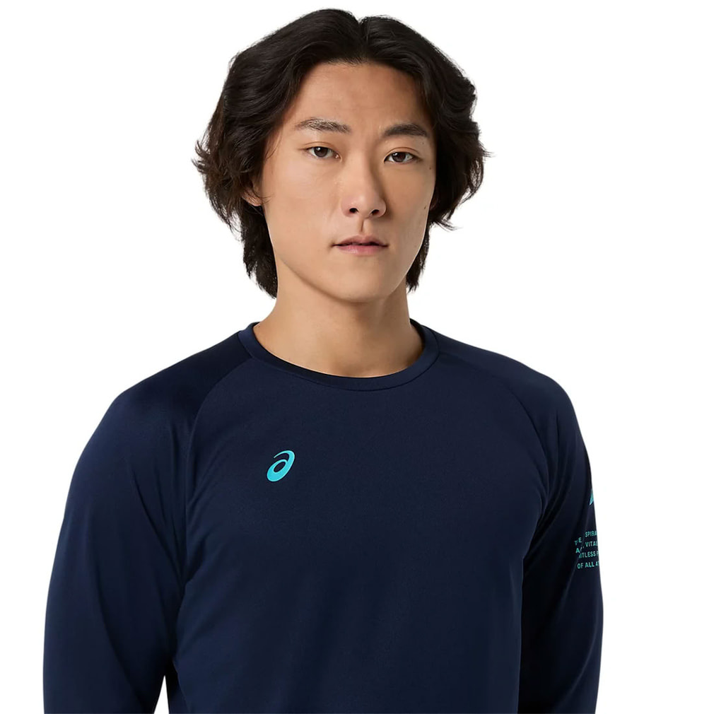 アシックス メンズ レディス バレーボール 長袖Tシャツ ドライロゴ