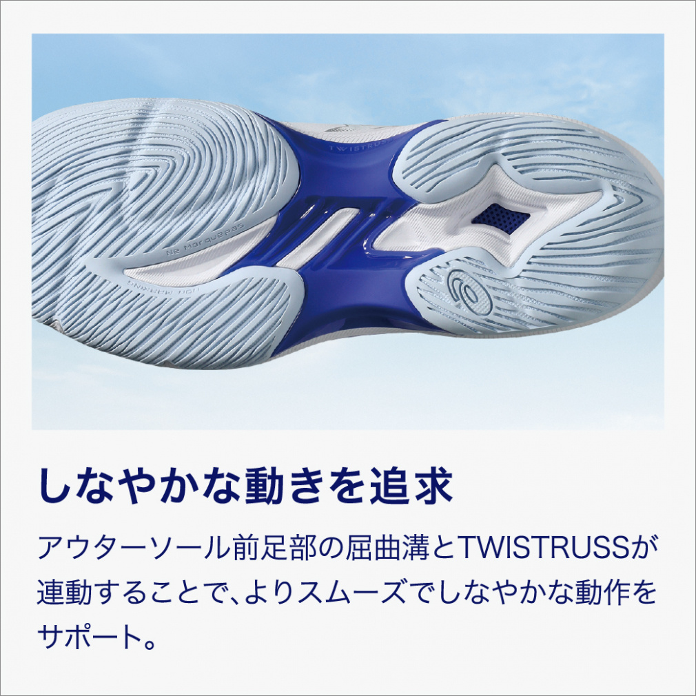 asics バレーボールシューズ V-SWIFT FFホワイト/ブルー アシックス V-SWIFT FF 5 WIDE V-スイフト FF 5 ワイド 1053A075