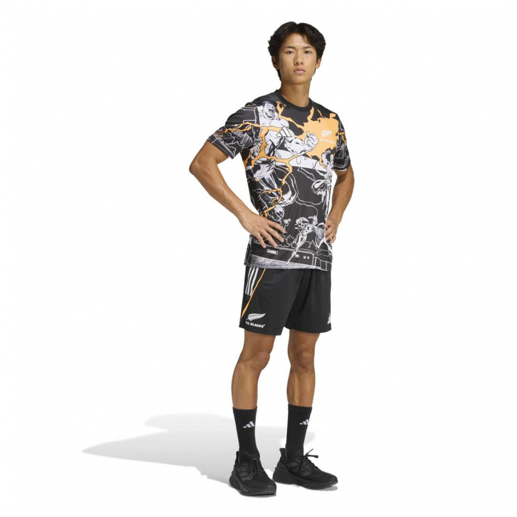 アディダス メンズ ラグビー ジャージ オールブラックス マーベル