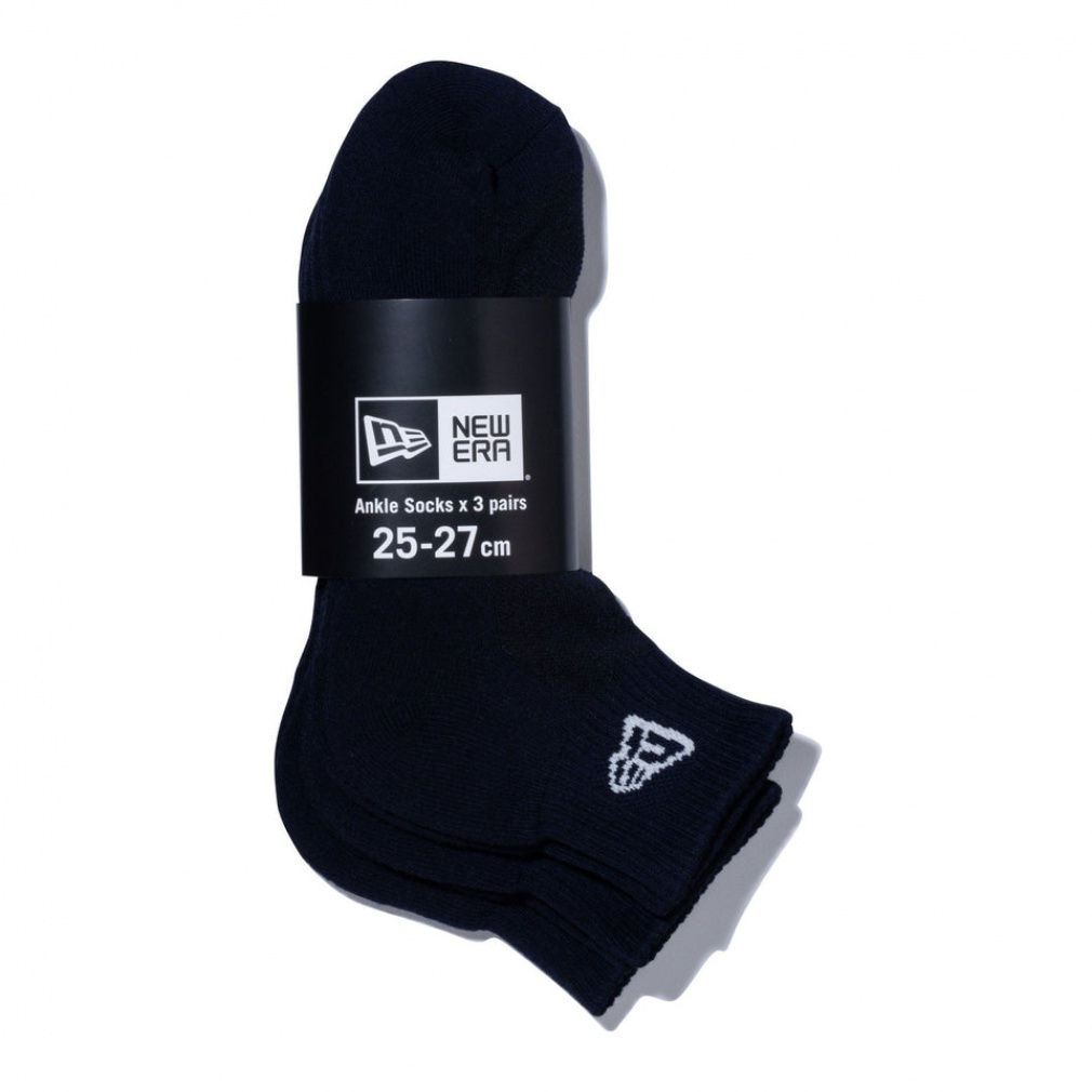 ニューエラ ソックス 靴下 SOCKS ANKLE 3PAIRS NVY 25J 14518187 NVY