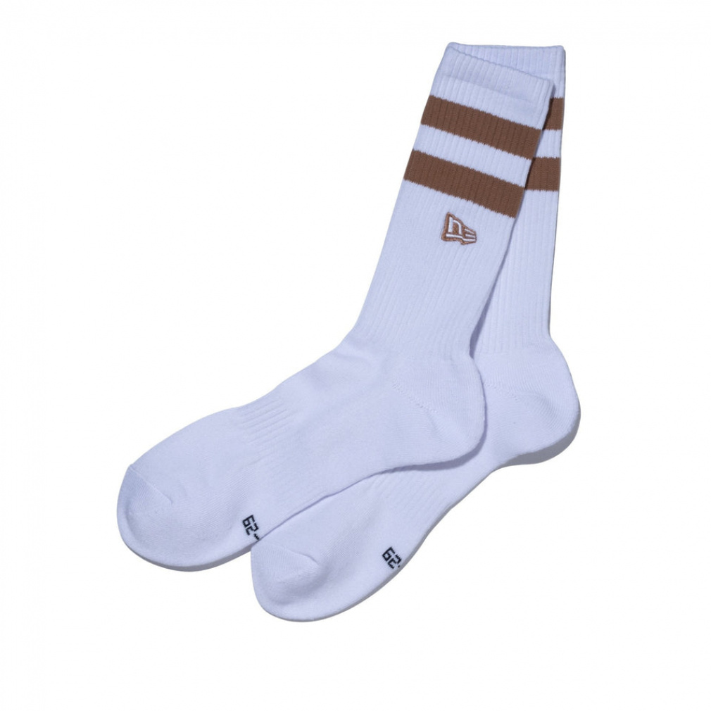 ニューエラ ソックス 靴下 SOCKS CREW 2P EMB WHI GRN BEI 25J