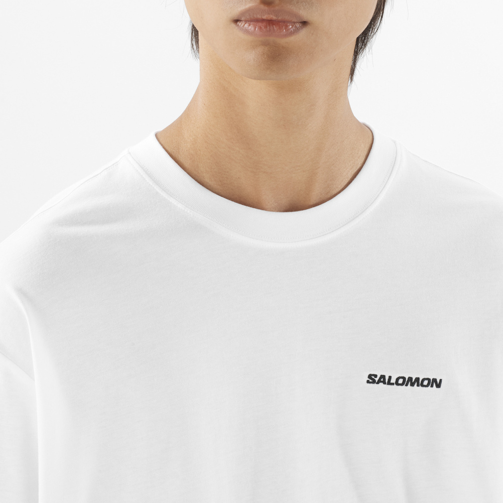 サロモン メンズ アウトドア 半袖Tシャツ サロモン ロゴ リラックス