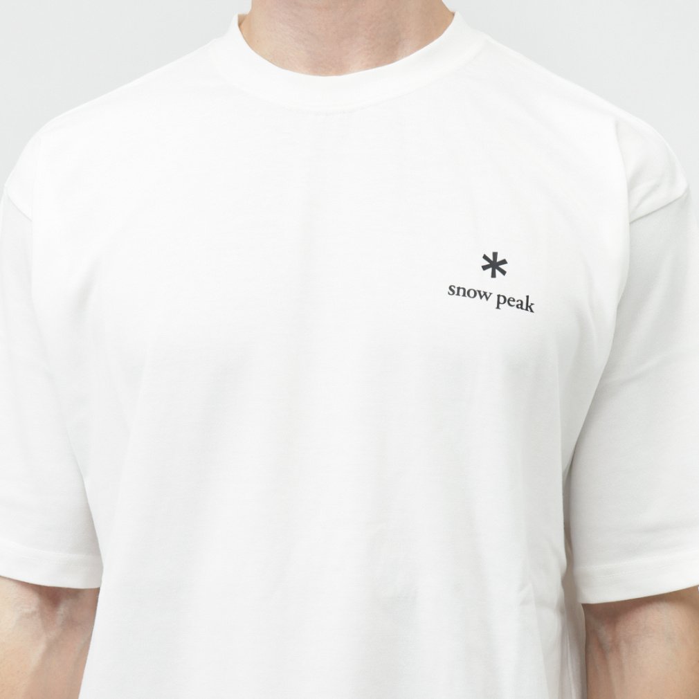  peak ホワイト　Tシャツ 2025秋冬 スノーピーク アウトドアカジュアル 半袖Tシャツ New