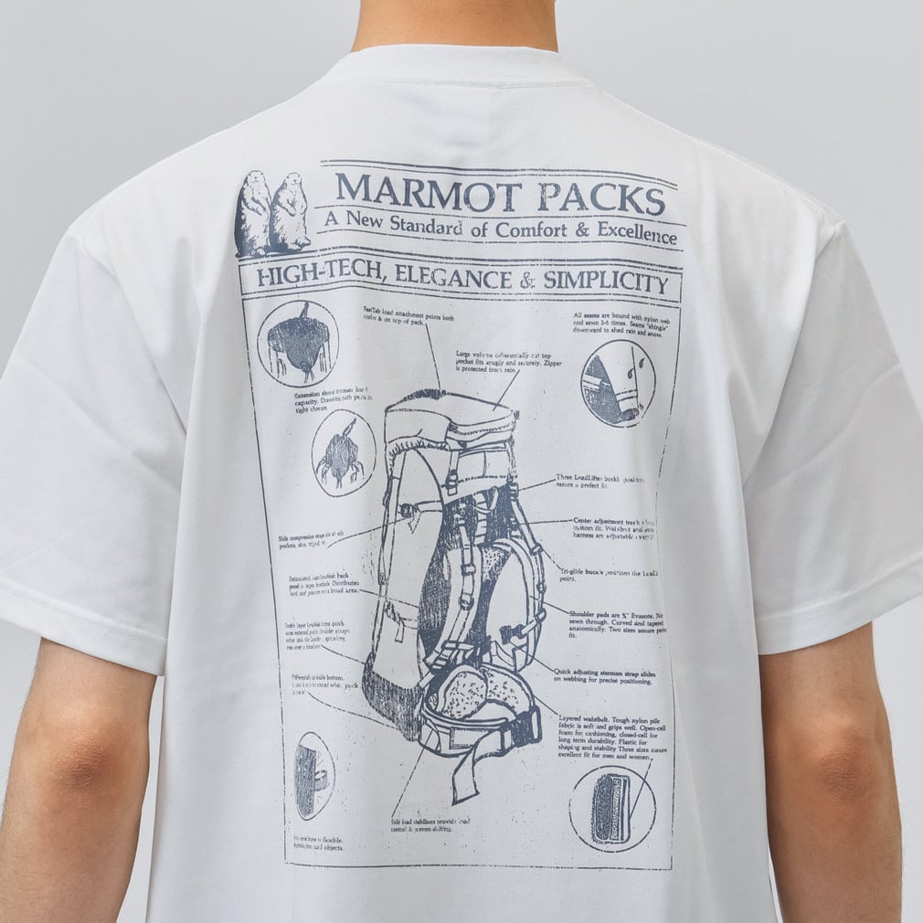 マーモット メンズ トレッキング 半袖Tシャツ Archive paks T-Shirts