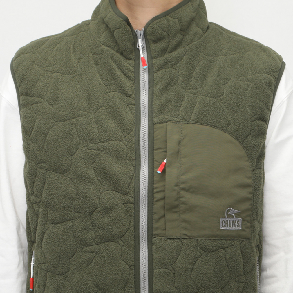 チャムス メンズ アウトドア フリースジャケット ブービーステッチ