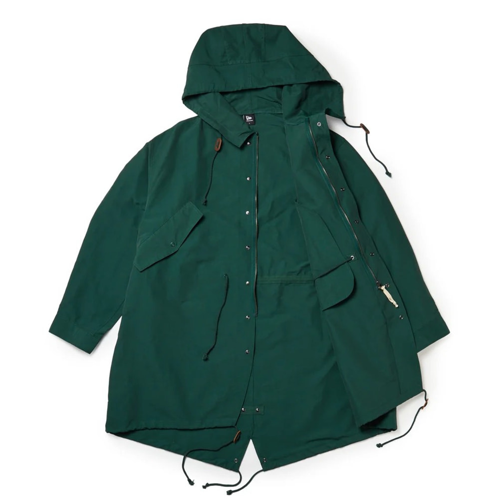 フード付きフィッシングウェア オリーブグリーン ニューエラ アウトドアカジュアル ジャケット OD FISHTAIL PARKA