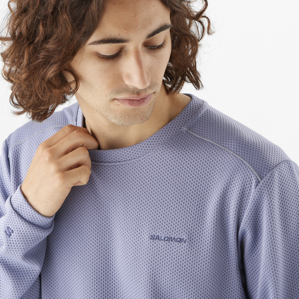 サロモン メンズ アウトドア 長袖Tシャツ モトメッシュ クルーネック