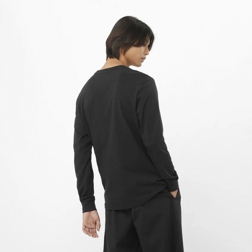 2025秋冬 サロモン メンズ トレッキング 長袖Tシャツ チェスト ロゴ