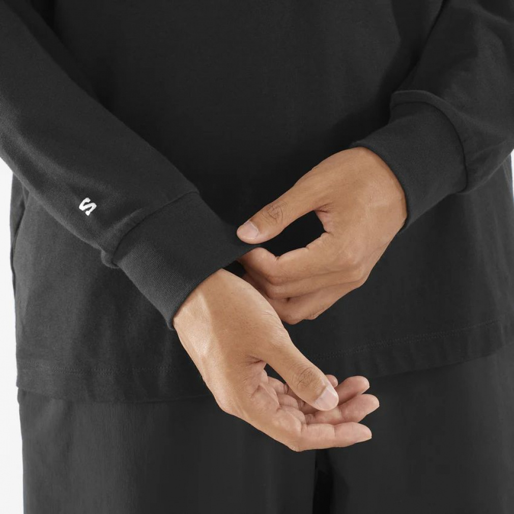 2025秋冬 サロモン メンズ トレッキング 長袖Tシャツ チェスト ロゴ