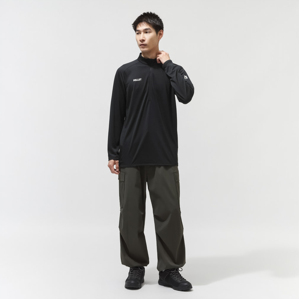ミレー メンズ トレッキング 長袖Tシャツ DRYGRID LIGHT HF ZIP LS M