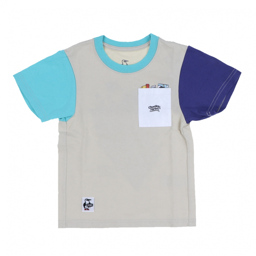 チャムス キッズ 子供 半袖Tシャツ Kids Chumleys Market Pocket T