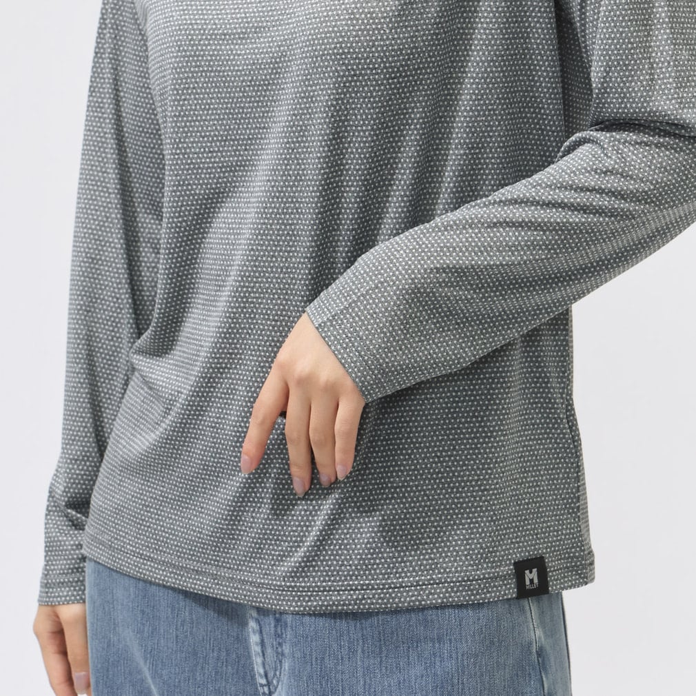 ミレー レディース トレッキング 長袖Tシャツ HEATHER MESH CREW LS W