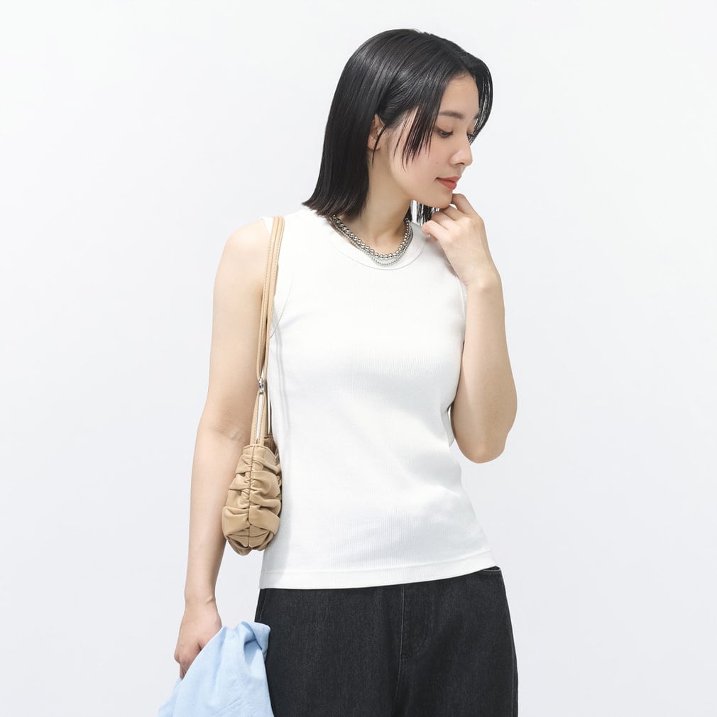 ティゴラ レディース ノースリーブ シャツ UVカットリブタンクトップ