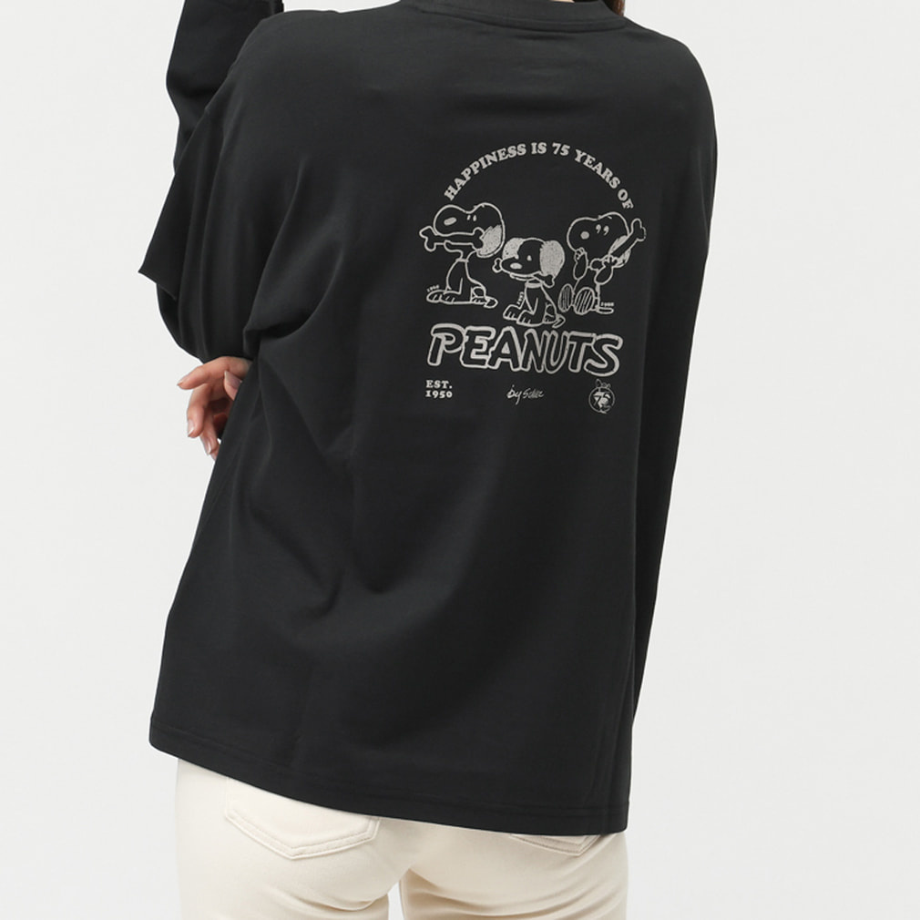 ピーナッツ スヌーピー レディース 長袖 Tシャツ コットンロングT