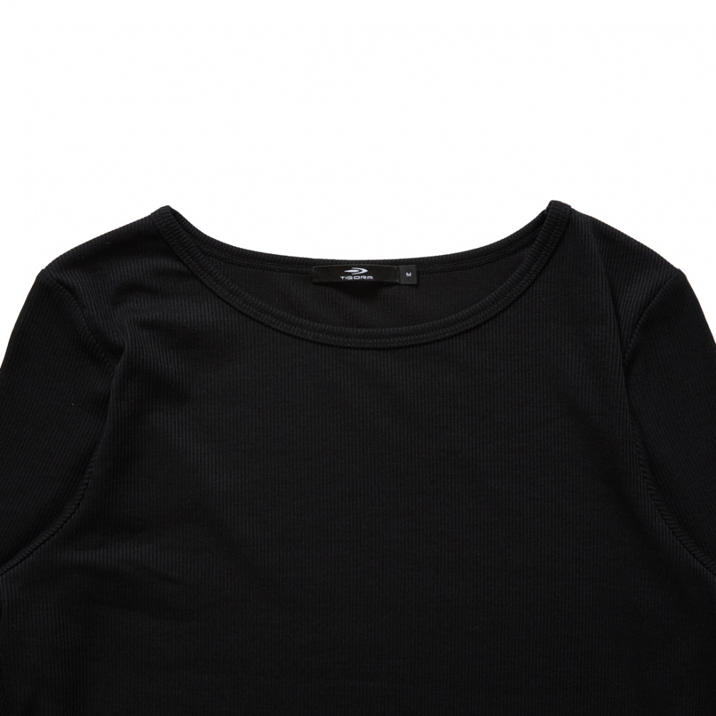 ティゴラ レディース 長袖 Tシャツ ストレッチリブクルーネックTシャツ
