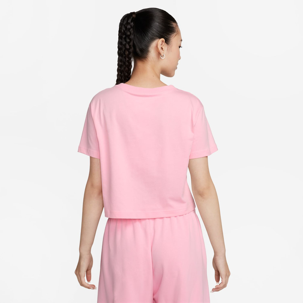 NIKEナイキ＊ビクトリースコートブライトピンクのロングスリーブシャツ上下セット ナイキ レディース 半袖 Tシャツ ウィメンズ エッセンシャル クロップ