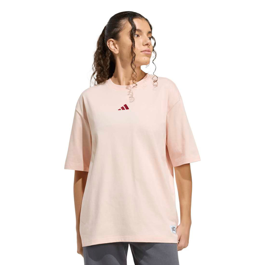アディダス レディース 半袖 Tシャツ ミニ刺しゅう オーバーサイズ