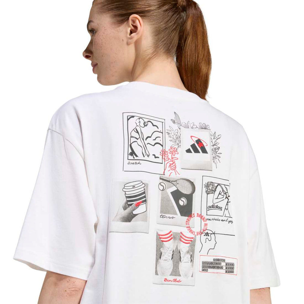 アディダス レディース 半袖 Tシャツ ミニ刺しゅう オーバーサイズ