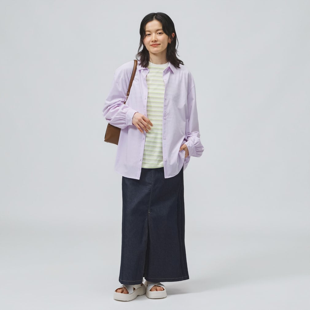 ホワイトレーベル マルチストライプ プリーツ カットソー Tシャツ 半袖 2 AZUL by moussy｜マルチストライプ半袖シャツ | Rakuten Fashion(楽天