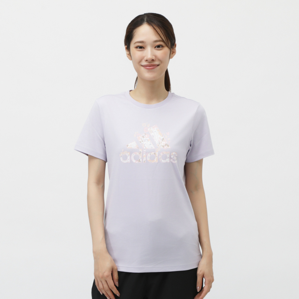 フローラル バッジ オブ スポーツ グラフィック半袖Tシャツ