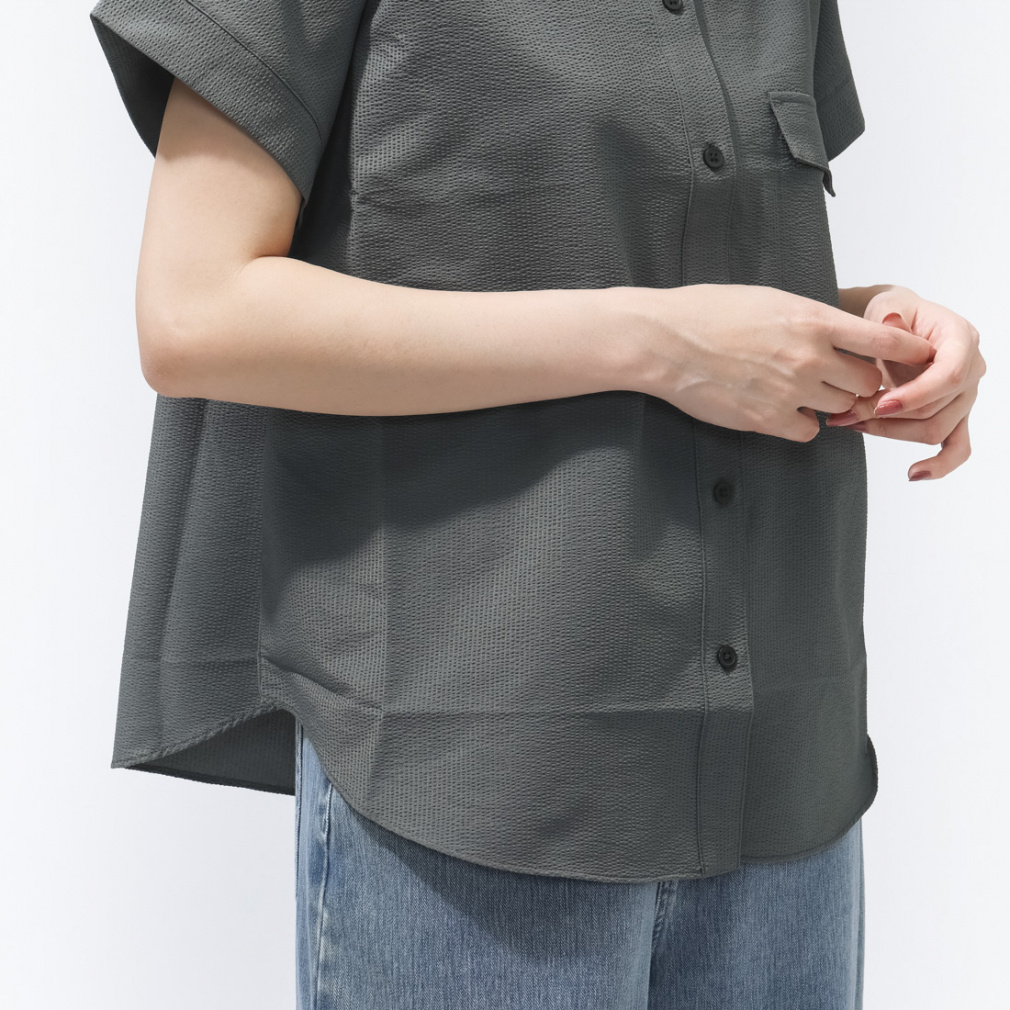 コンバース レディース 半袖 Tシャツ SEERSUCKER STAND CL SHIRT L