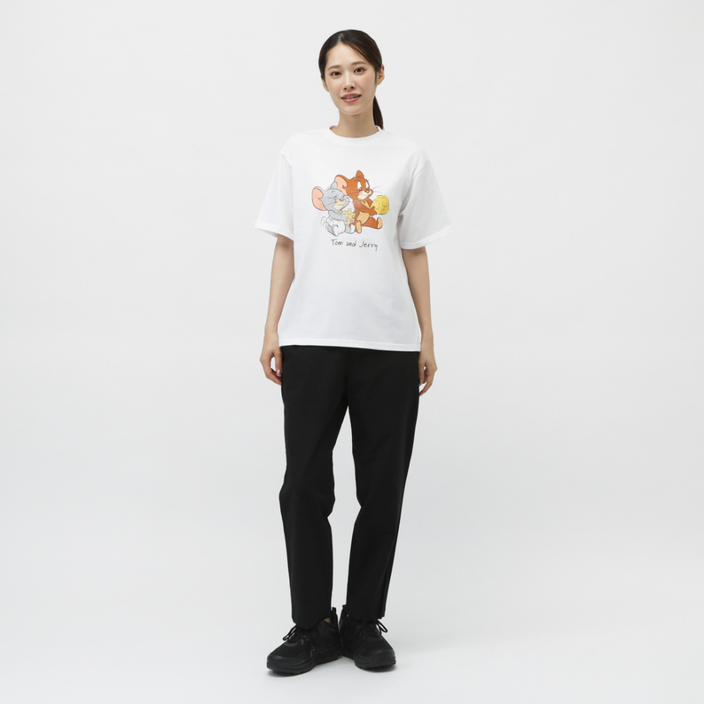 トムとジェリー レディース 半袖 Tシャツ フロントグラフィック