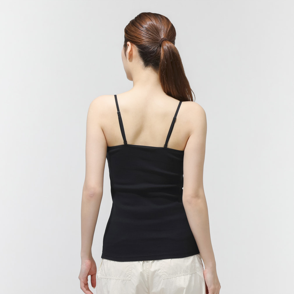 【新品】Deuxieme Classe 定番リブキャミソール 黒 綿100% ニューエラ レディース ノースリーブ シャツ WS RIB CAMISOLE BLK