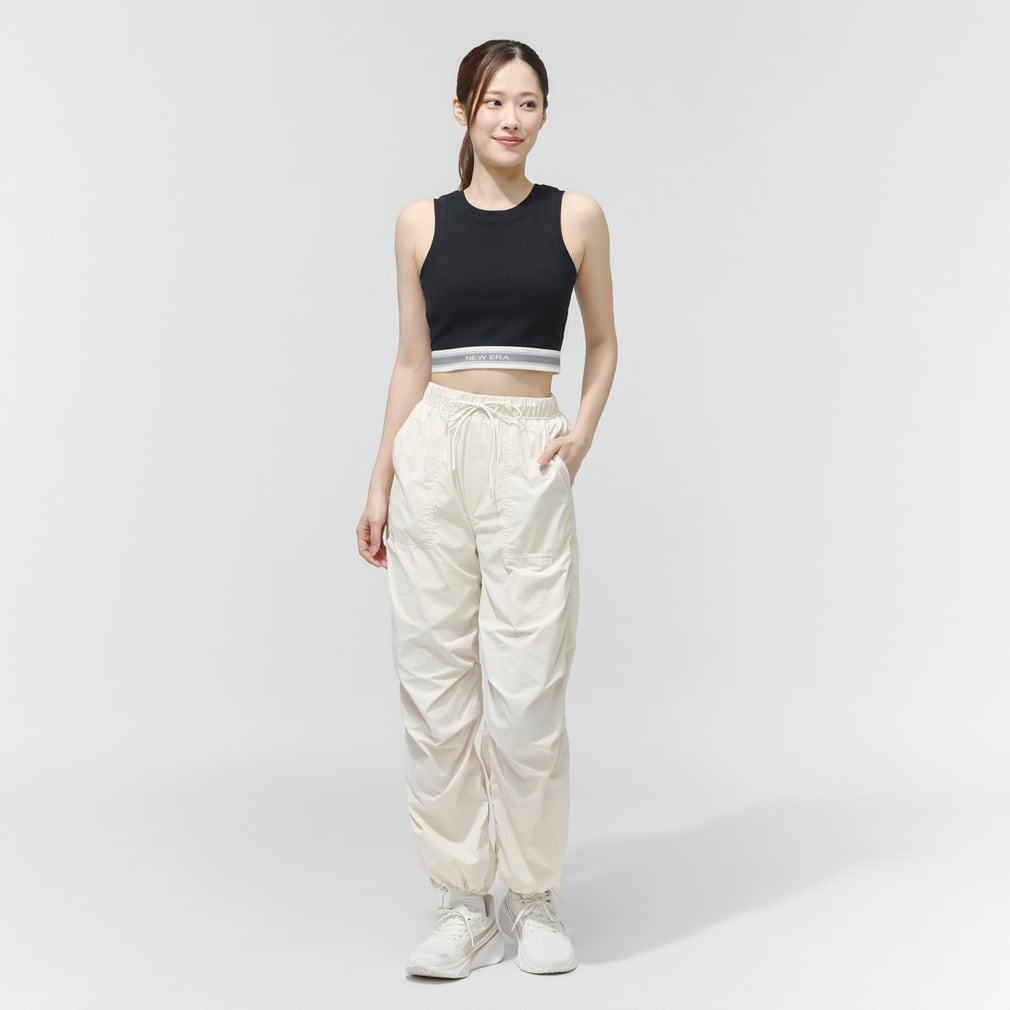ニューエラ レディース ノースリーブ シャツ WS RIB CROPPED TANK BLK