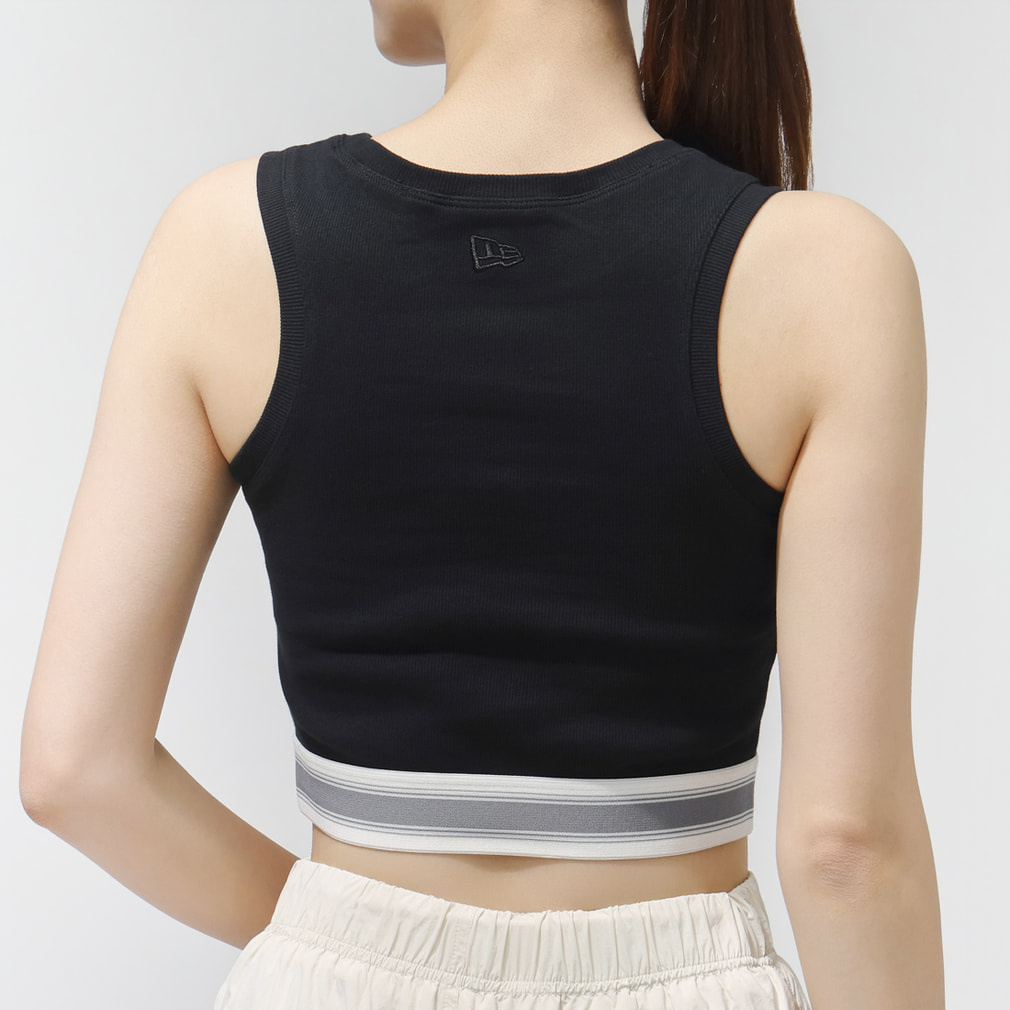 ニューエラ レディース ノースリーブ シャツ WS RIB CROPPED TANK BLK