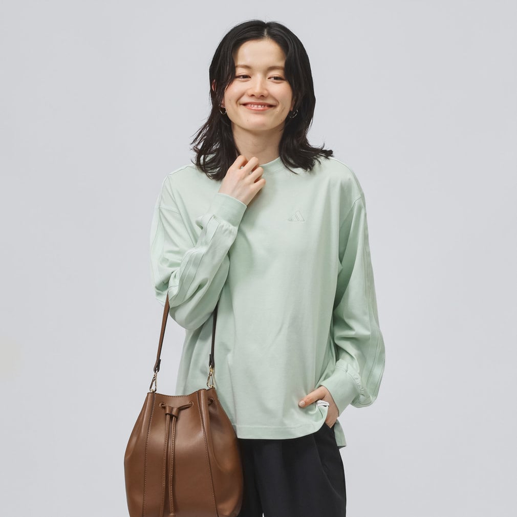 アディダス レディース 長袖 Tシャツ エッセンシャル プラス スリー