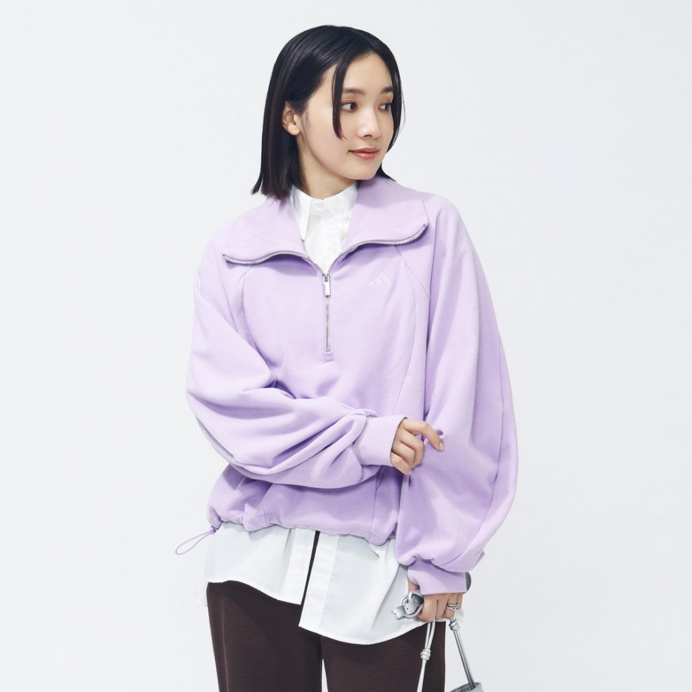 Luxflow アクティブ ルーズフィット スペーサー ハーフジップ プル