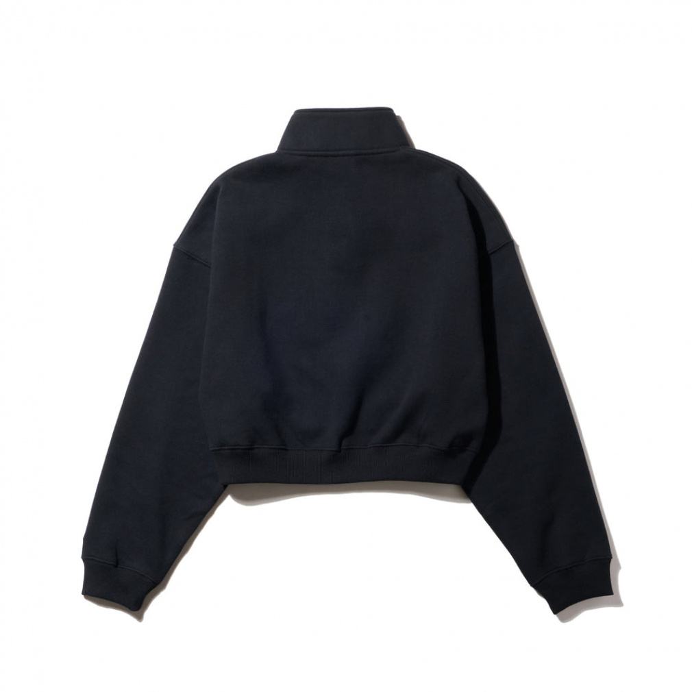 ニューエラ レディース スウェット ハーフジップ WS SW HZ CROPPED BLK