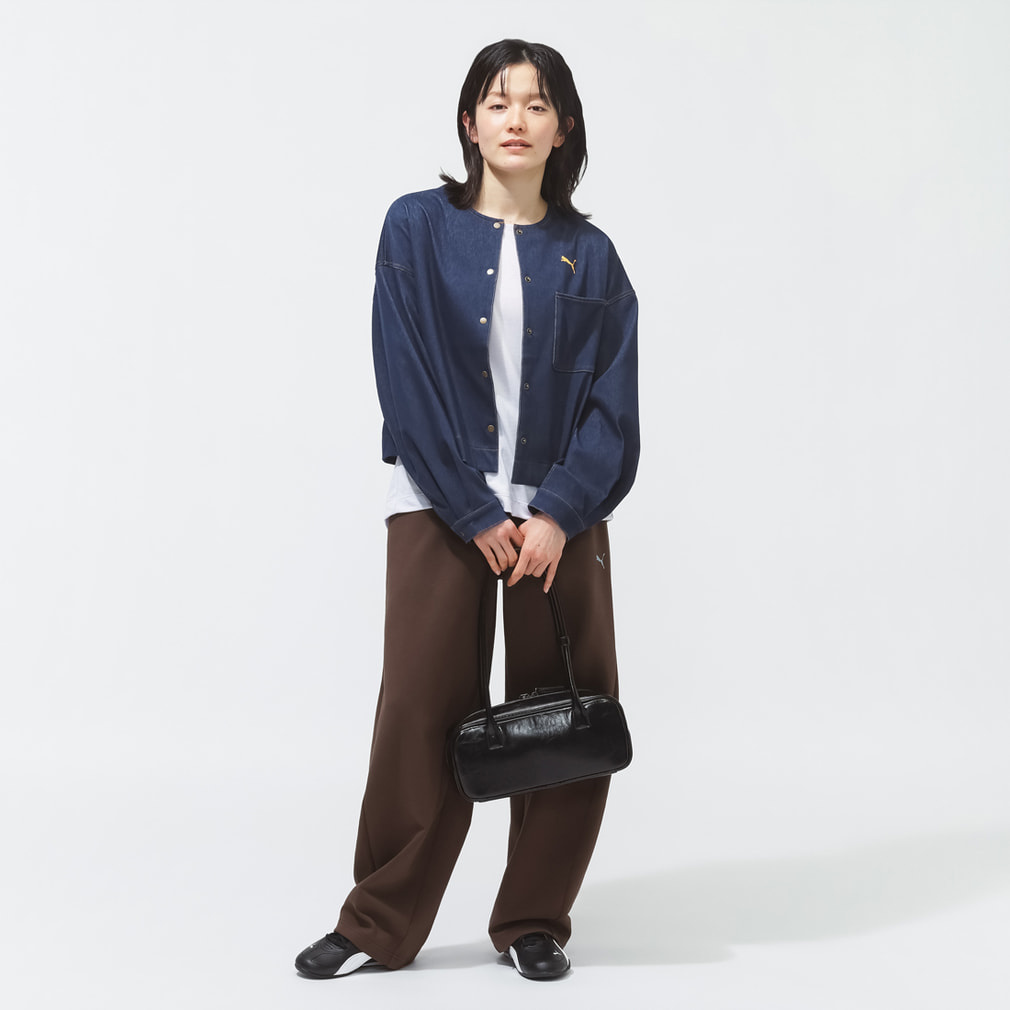 プーマ レディース スウェット フルジップ ESS ELEVATED デニムライク