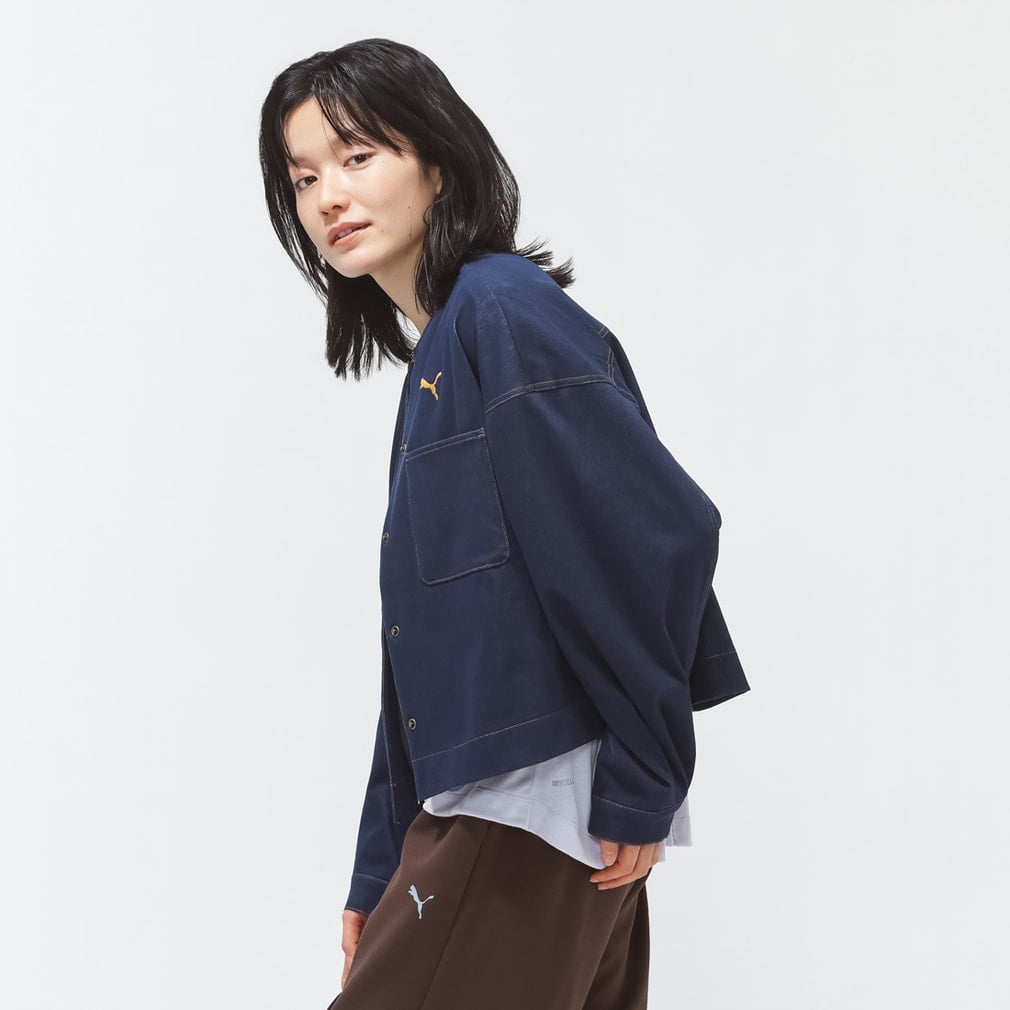 プーマ レディース スウェット フルジップ ESS ELEVATED デニムライク