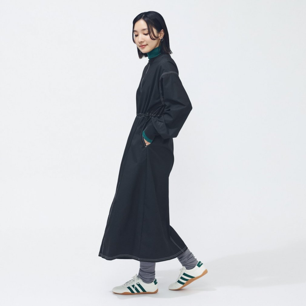 アディダス レディース ワンピース デニム ライク ストレッチ ルーズ