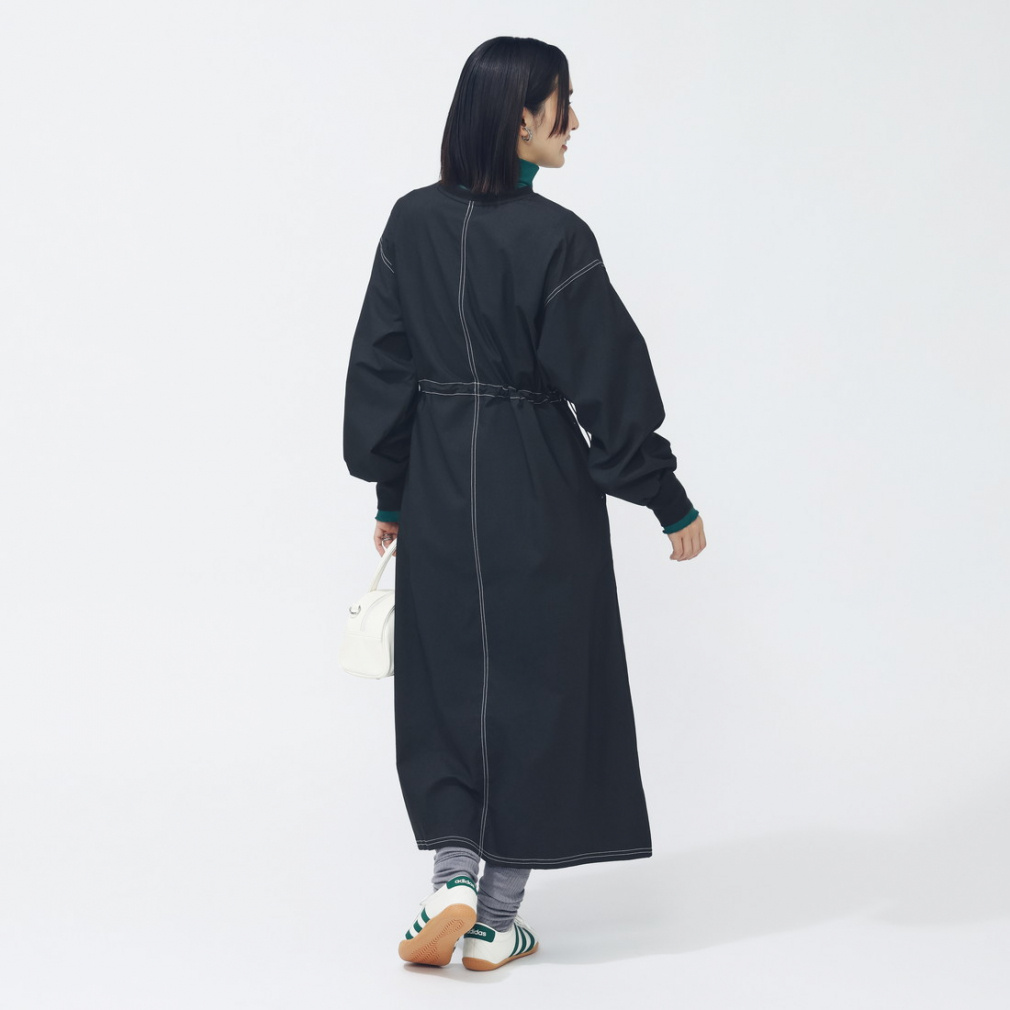 デニム ライク ストレッチ ルーズ フィット ウーブン ワンピース