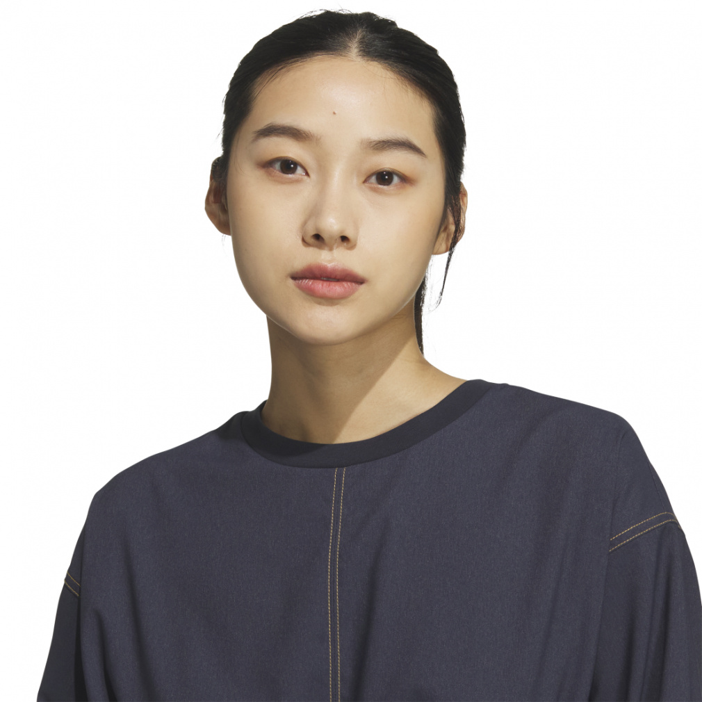 アディダス レディース ワンピース デニム ライク ストレッチ ルーズ