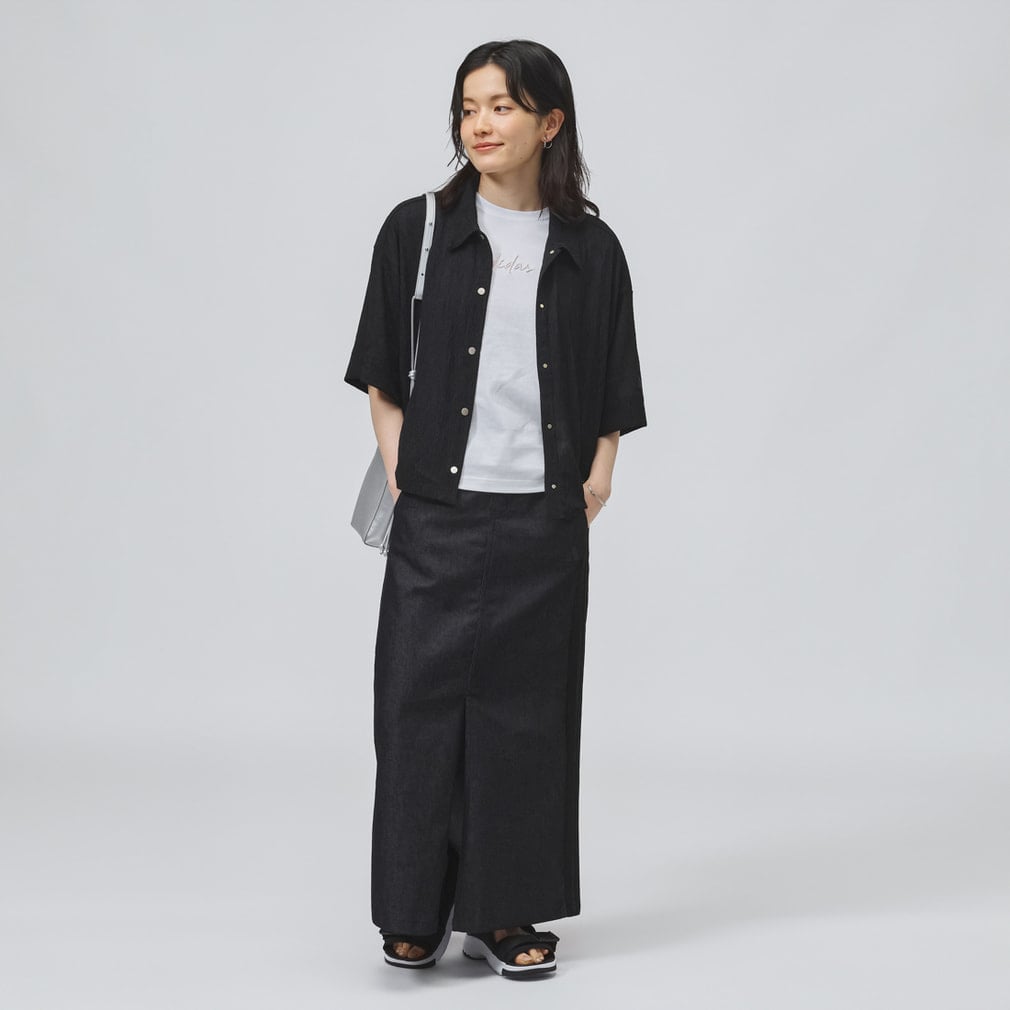 アディダス レディース スカート W STADIUM C ロングデニムスカート