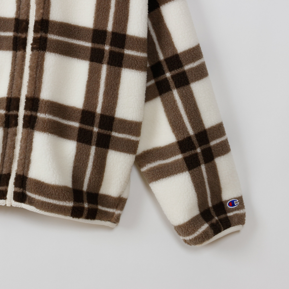 チャンピオン レディース フリースジャケット CHECK ZIP HOODED JACKET
