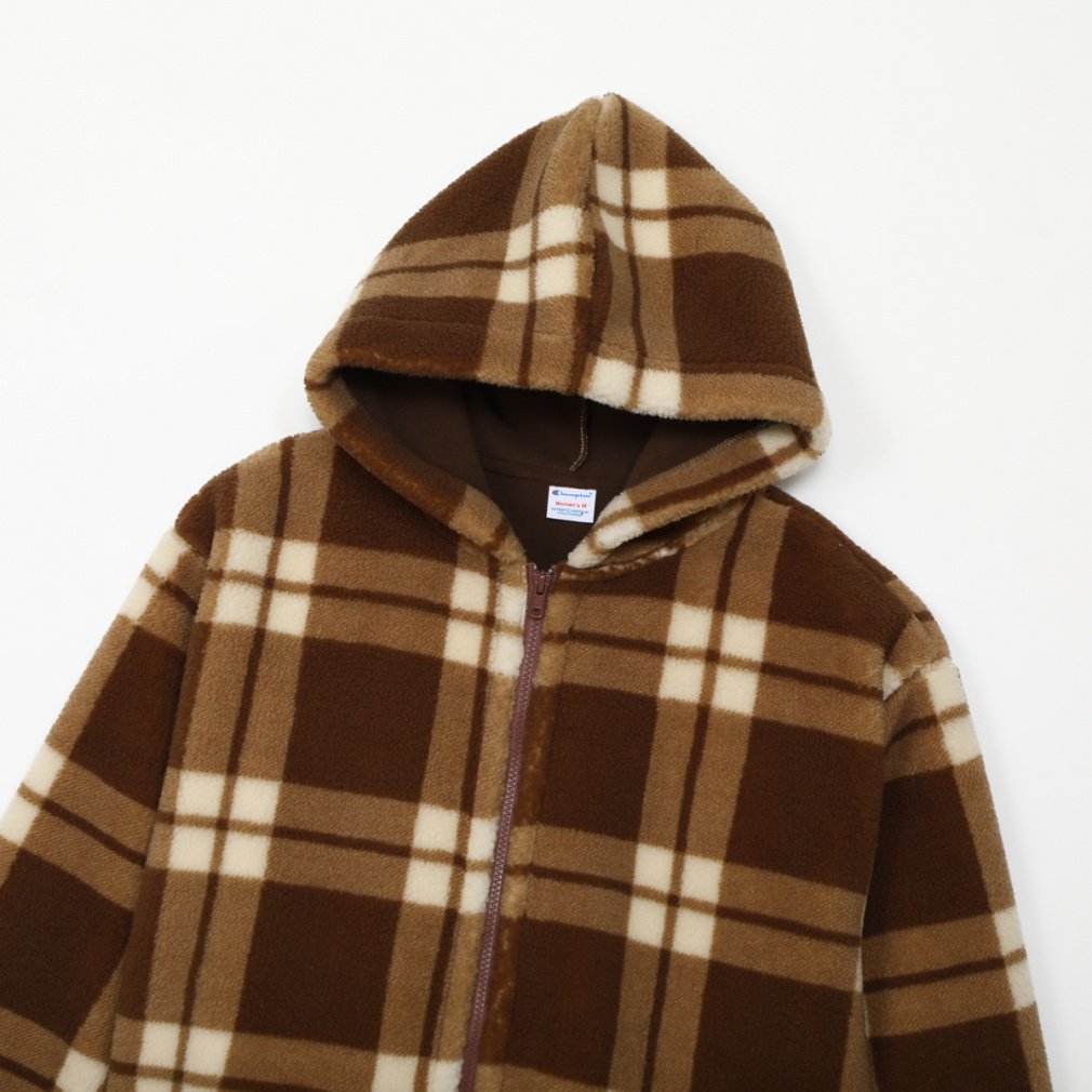 チャンピオン レディース フリースジャケット CHECK ZIP HOODED JACKET