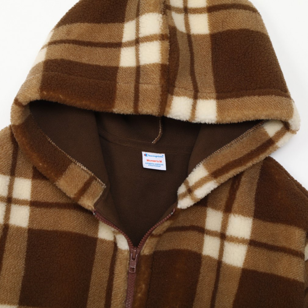 チャンピオン レディース フリースジャケット CHECK ZIP HOODED JACKET