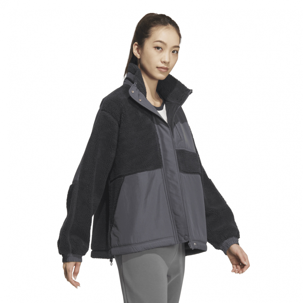 【3連休価格】FAT. WOOPERS ブラック TITCH ワーディング ルーズフィット ボア フルジップアップジャケット｜Alpen